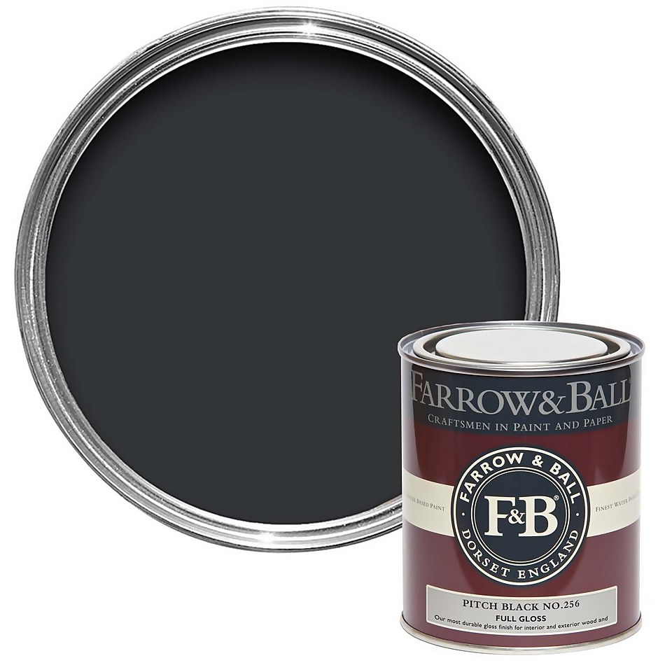Farrow & Ball Full Gloss Paint Pitch Black No.256 - 750ml