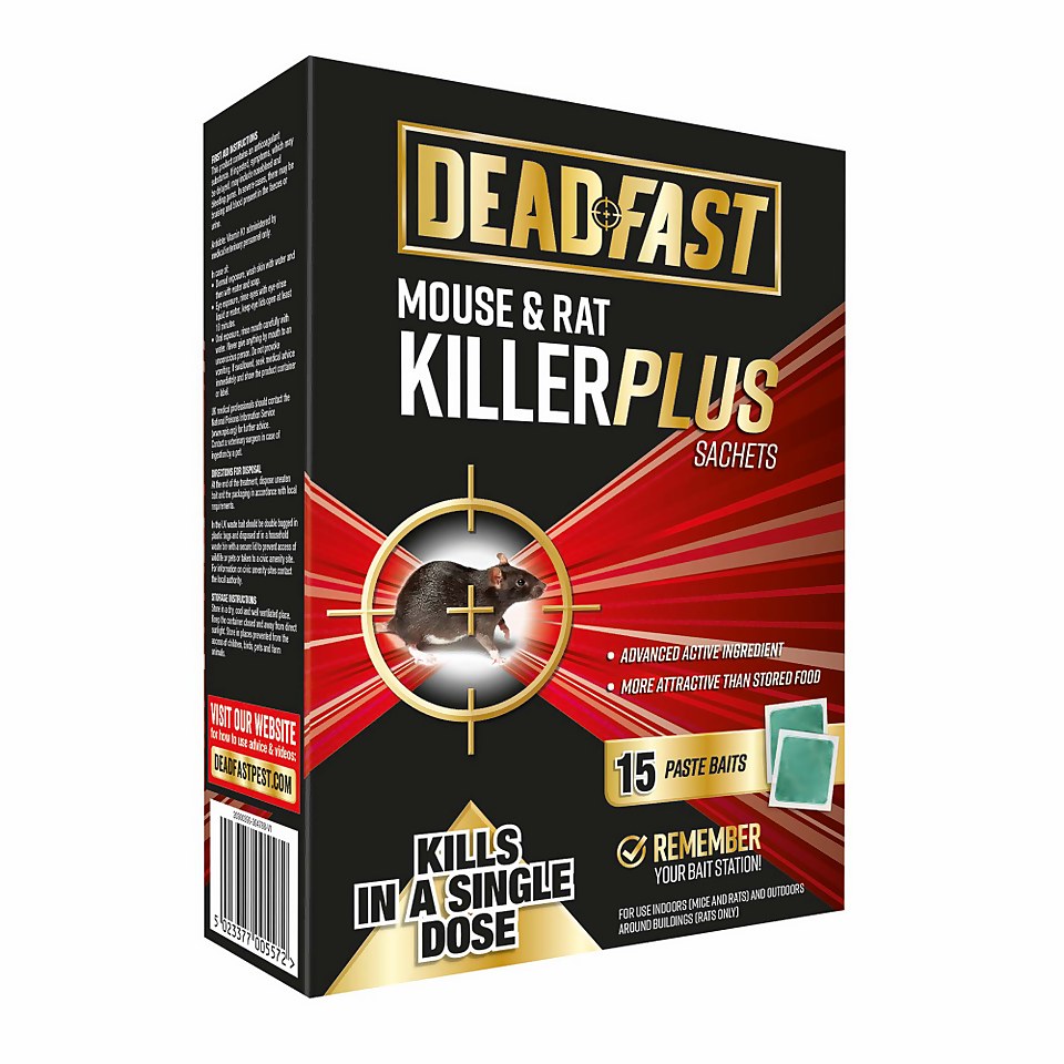 Deadfast Mouse and Rat Killer Plus 15 Sachets