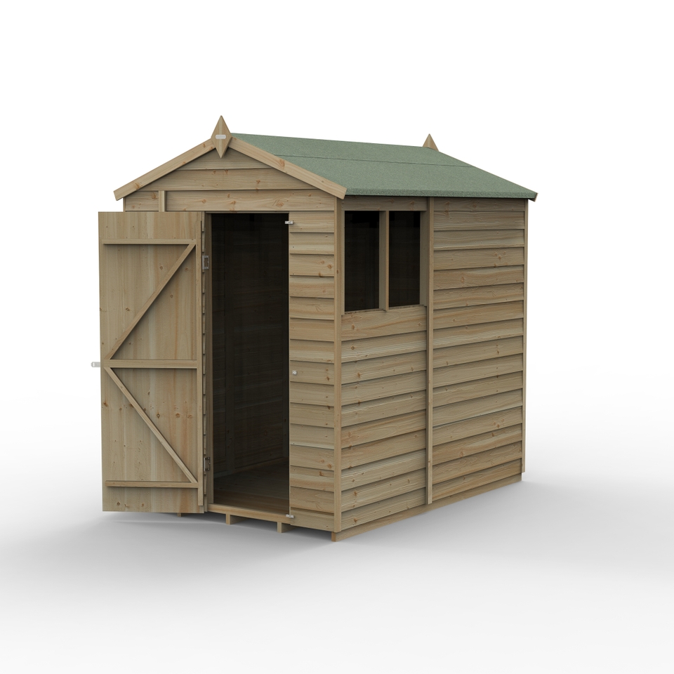 Forest Garden 4LIFE Apex Shed 5 x 7ft - Single Door 2 Window (Home Delivery)
