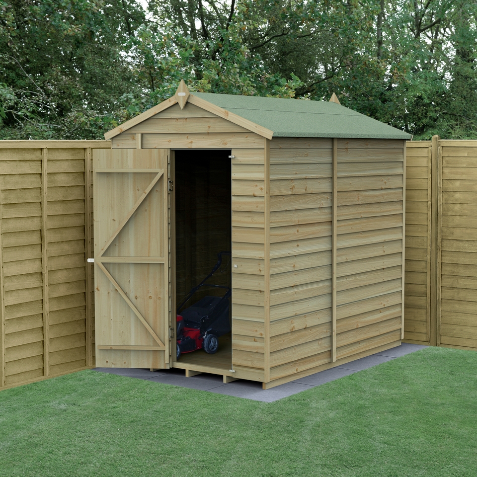 Forest Garden 4LIFE Apex Shed 5 x 7ft - Single Door No Window (Home Delivery)