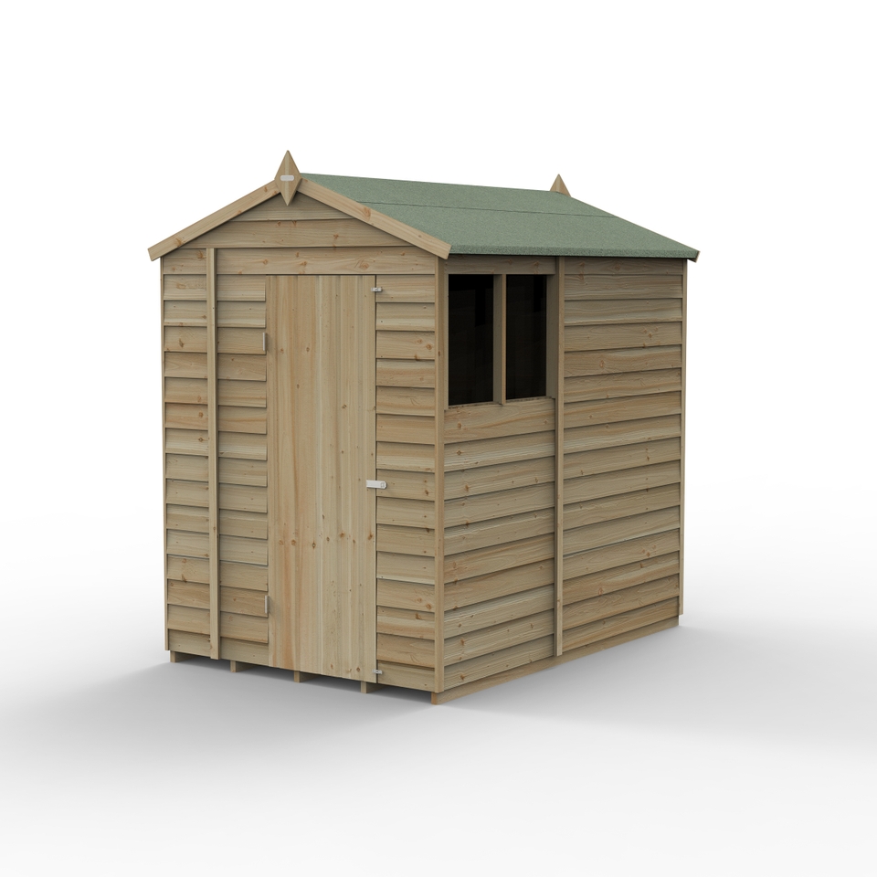 Forest 7 x 5ft Overlap Pressure Treated Apex Shed -incl. Installation