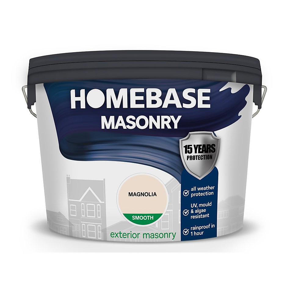Homebase Smooth Masonry Paint - Magnolia 10L