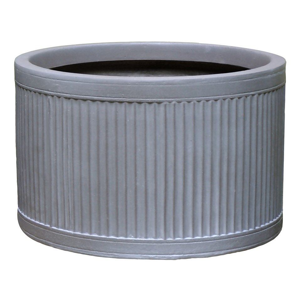 Vertical Rib Cylinder Lead Effect Pot - 37cm