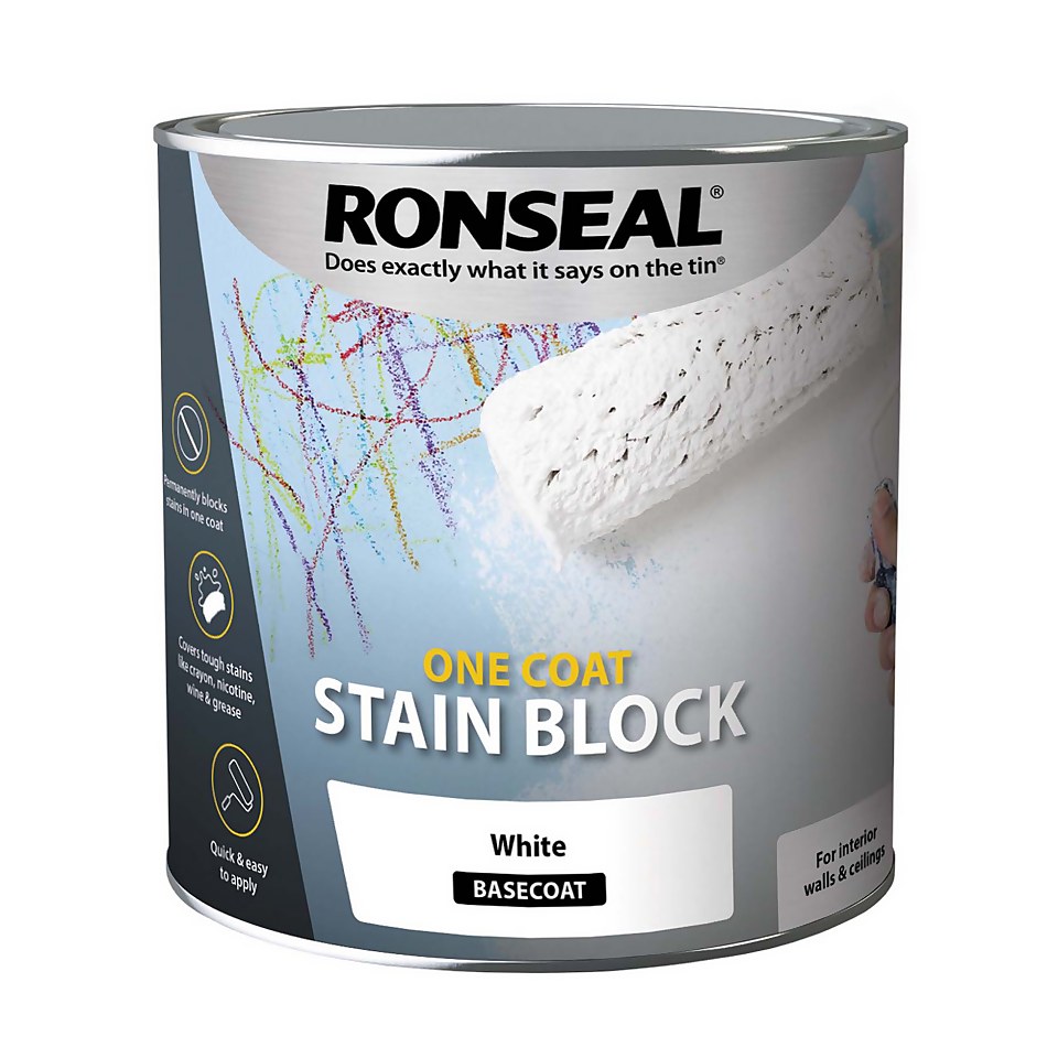 Ronseal One Coat Stain Block - White 2.5L