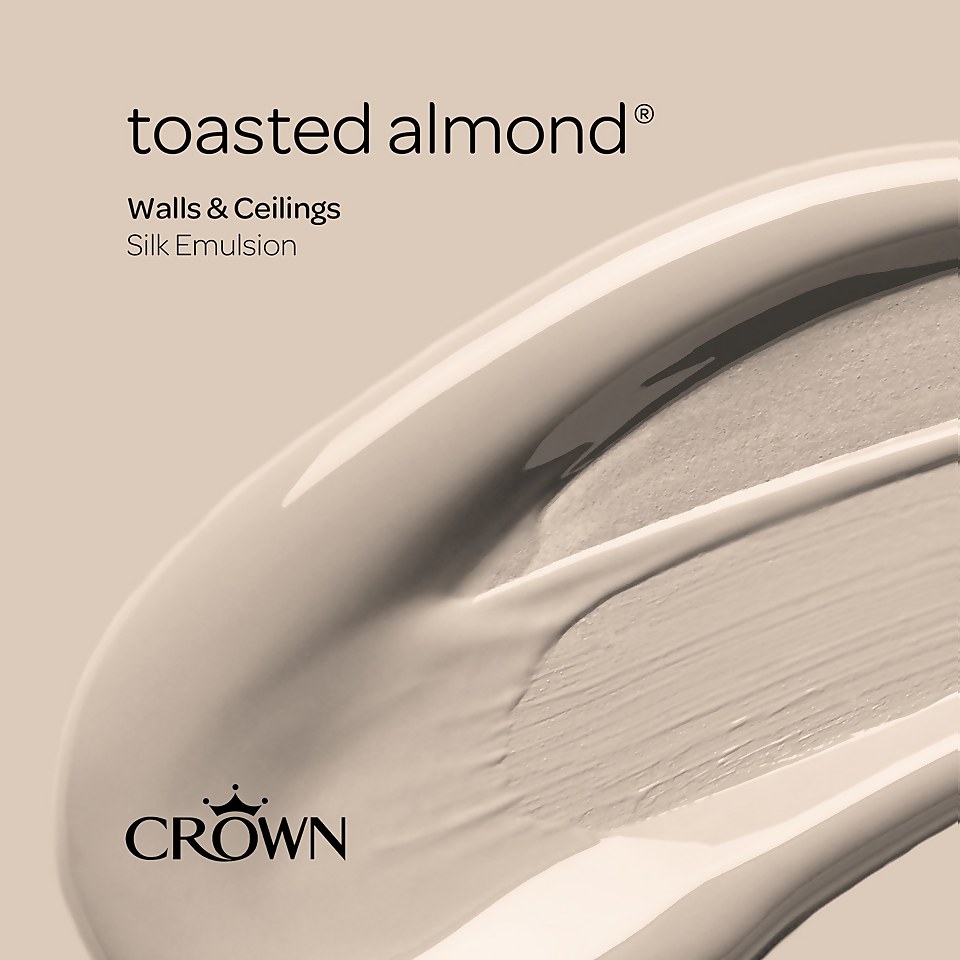 Crown Walls & Ceilings Silk Emulsion Paint Toasted Almond - 5L