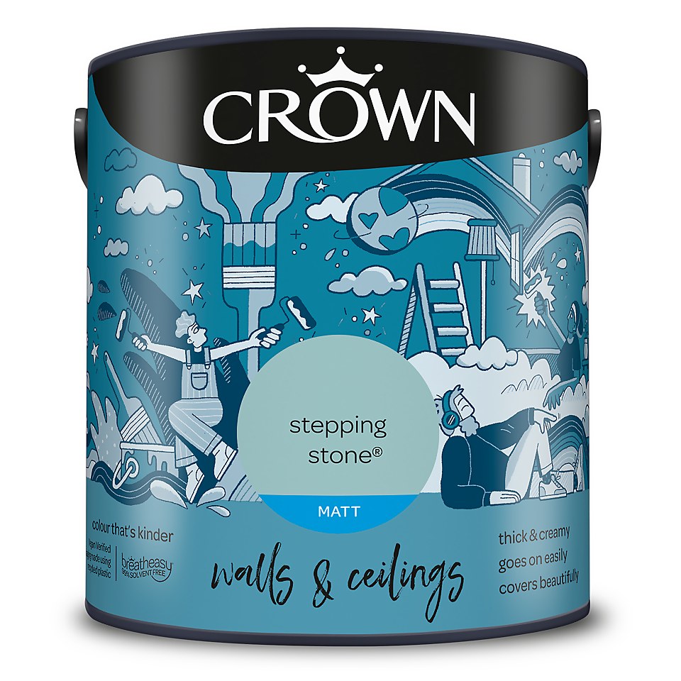 Crown Walls & Ceilings Matt Emulsion Paint Stepping Stone - 2.5L