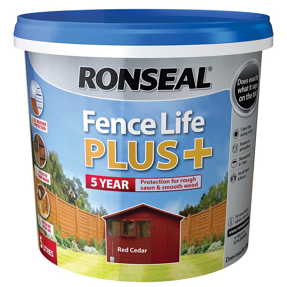 Ronseal Fence Life Plus Paint Red Cedar - 5L