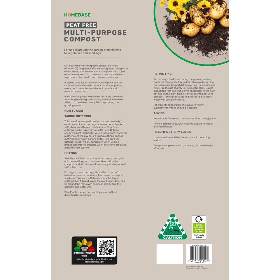 MiracleGro Compost Compost Organic & Multi Purpose Compost Homebase