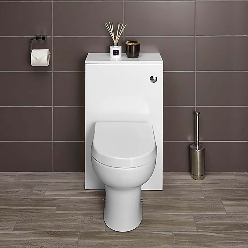 Bathstore Alpine Duo 500mm Toilet Unit (including Dual Cistern Fittings) - Gloss White