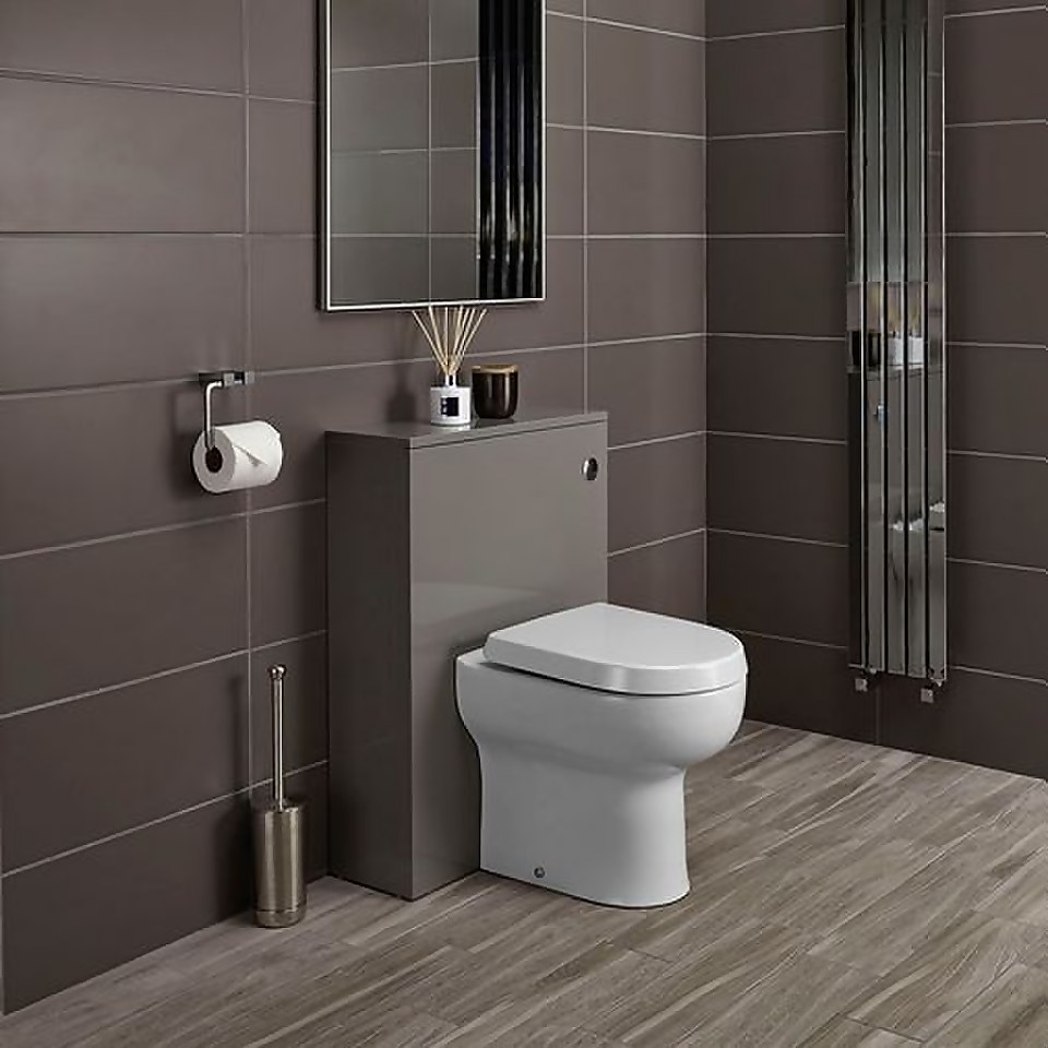 Bathstore Alpine Duo 600mm Toilet Unit (including Dual Cistern Fittings) - Gloss Grey