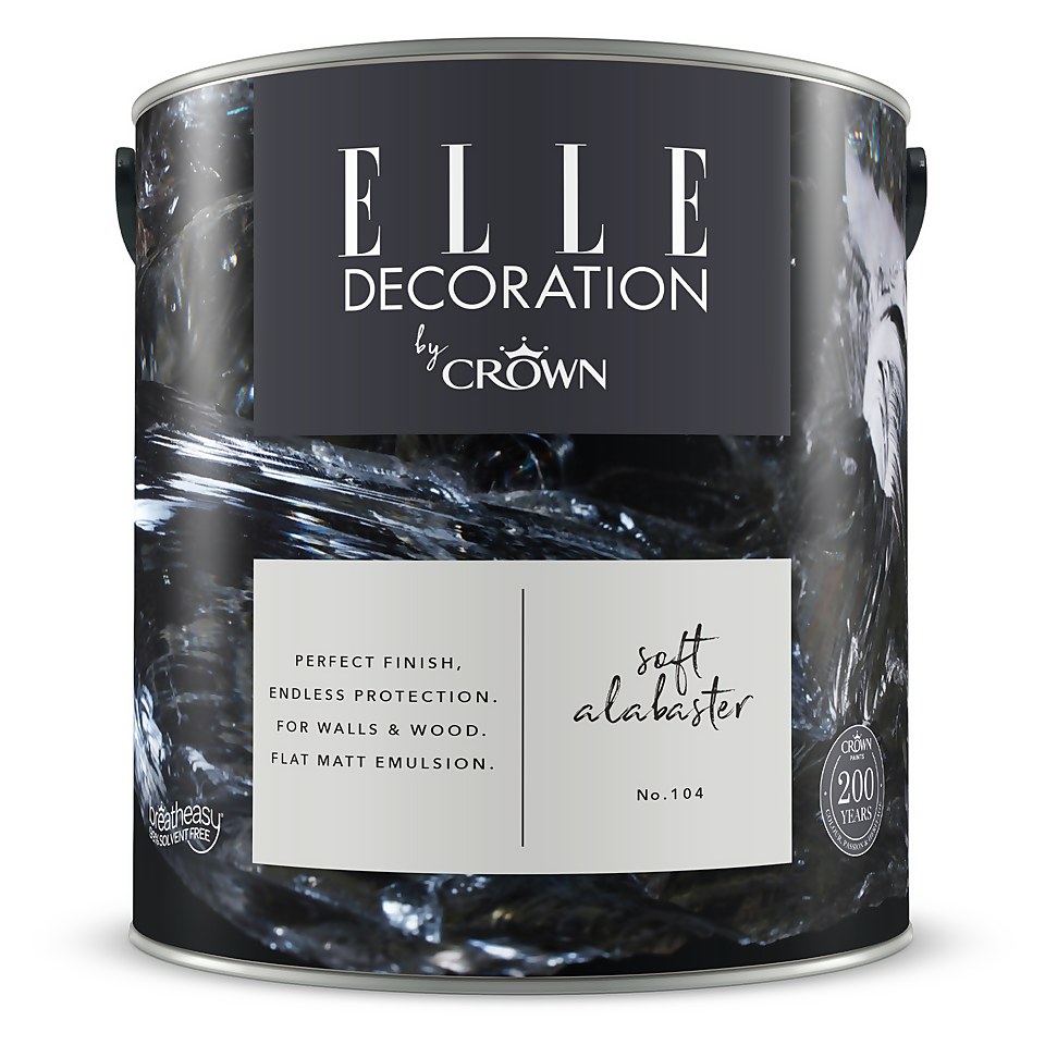 ELLE Decoration by Crown Flat Matt Paint Soft Alabaster - 2.5L