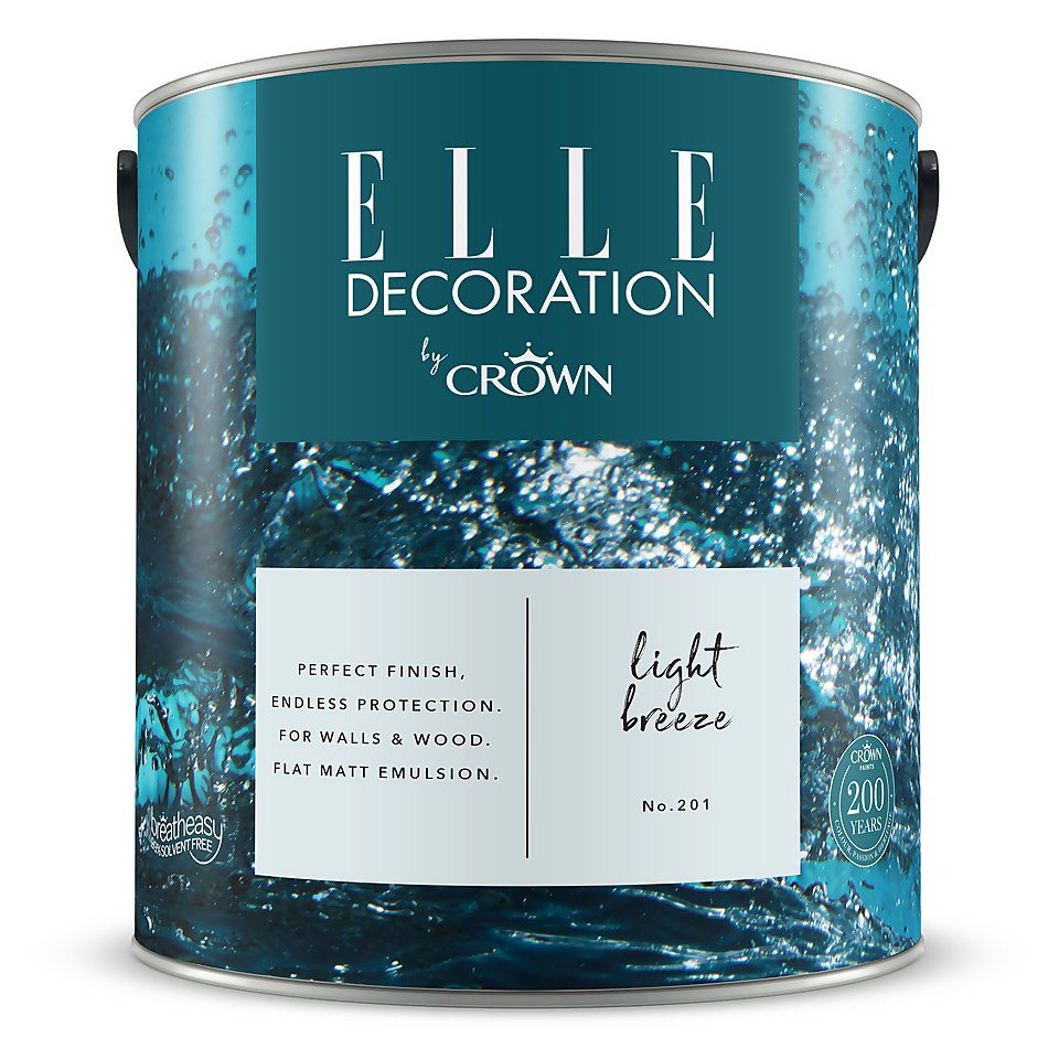 ELLE Decoration by Crown Flat Matt Paint Light Breeze - 2.5L