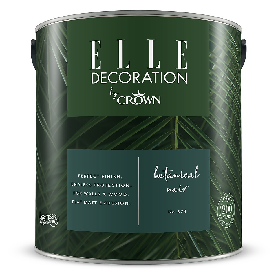ELLE Decoration by Crown Flat Matt Paint Botanical Noir - 2.5L
