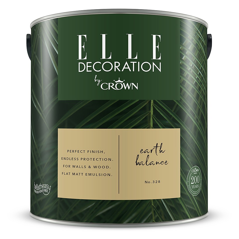 ELLE Decoration by Crown Flat Matt Paint Earth Balance - 2.5L