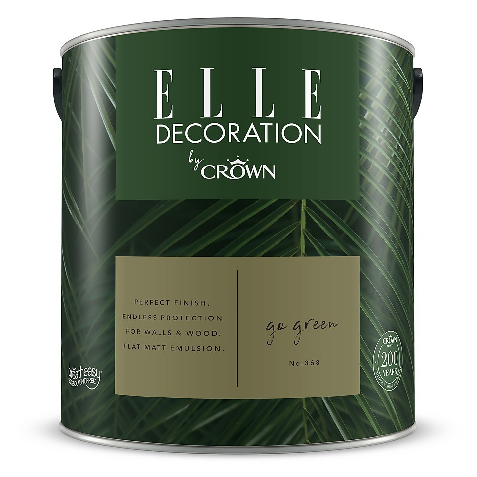 ELLE Decoration by Crown Flat Matt Paint Go Green - 2.5L