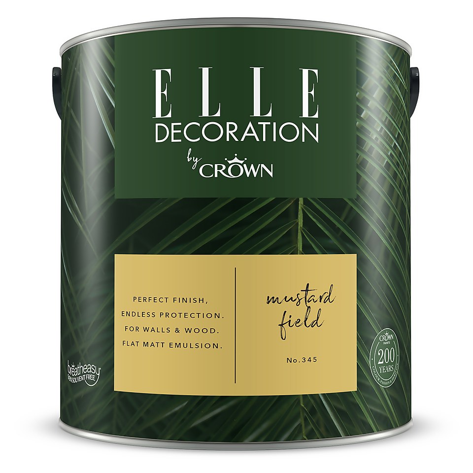 ELLE Decoration by Crown Flat Matt Paint Mustard Field - 2.5L
