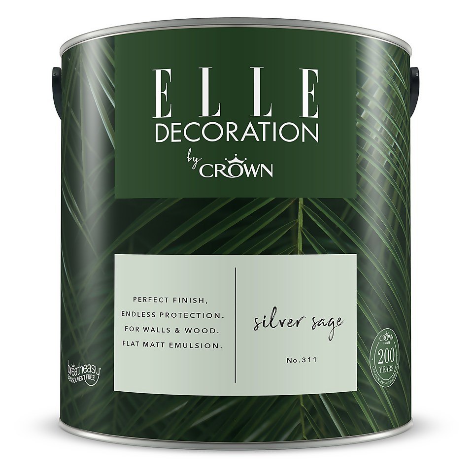 ELLE Decoration by Crown Flat Matt Paint Silver Sage - 2.5L