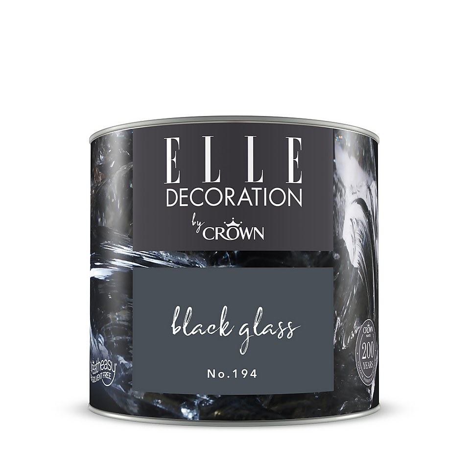 ELLE Decoration by Crown Flat Matt Paint Black Glass - Tester 125ml