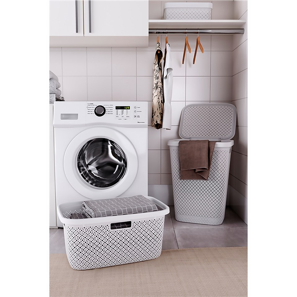 Curver Terrazzo Laundry Hamper 55L - Grey