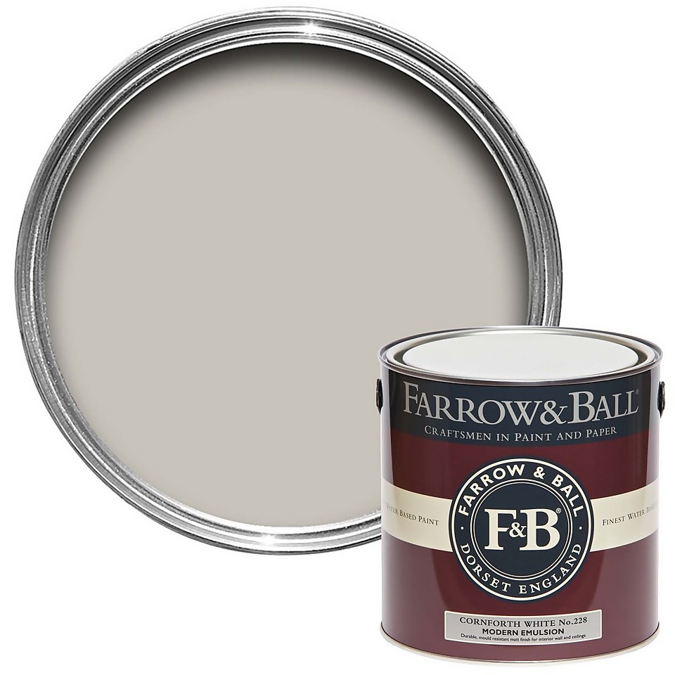 Farrow & Ball Modern Matt Emulsion Paint Cornforth White - 2.5L