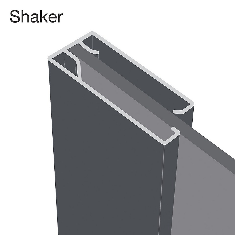 Shaker 2 Door Sliding Wardrobe Kit Mirror with White Frame (W)1449 x (H)2260mm