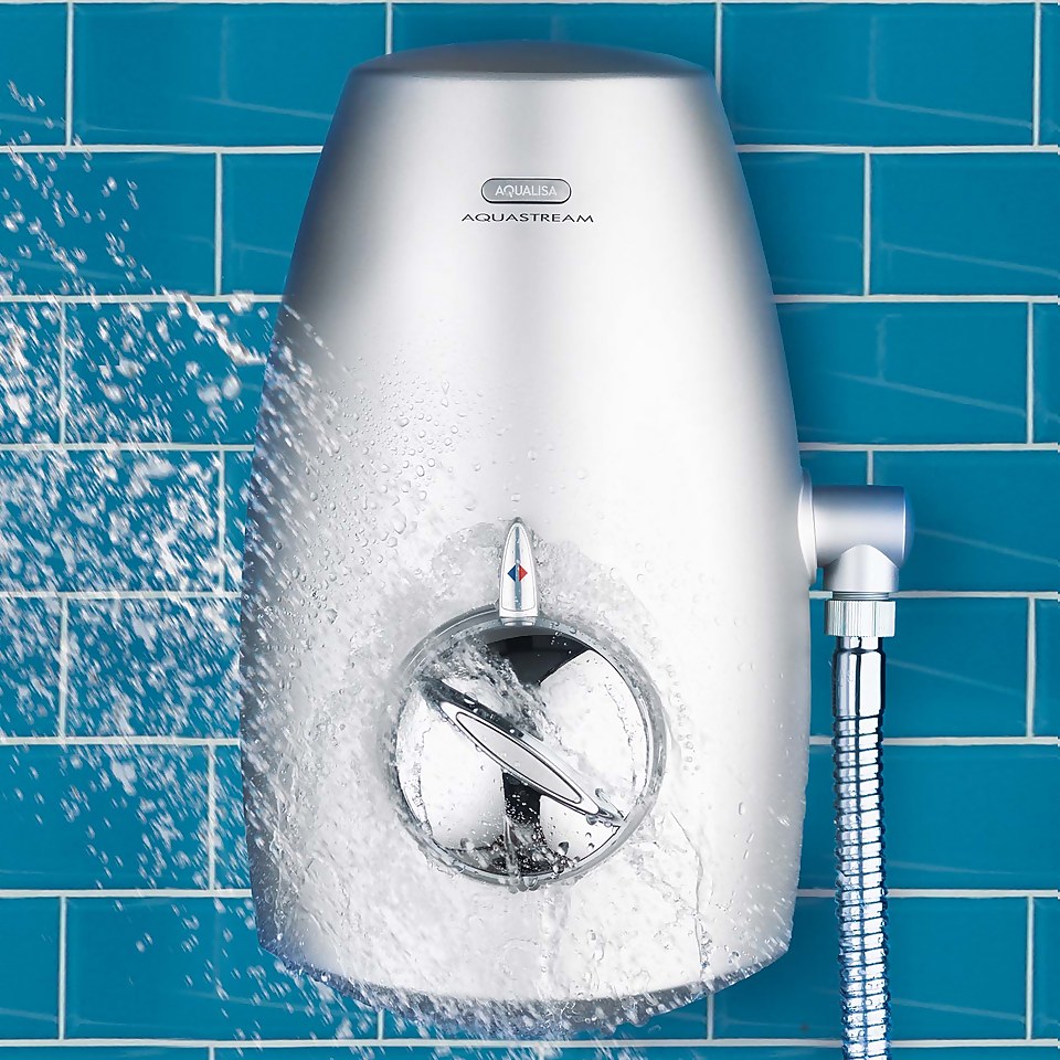 Aqualisa Aquastream Power Shower with Adjustable Head - Satin Chrome