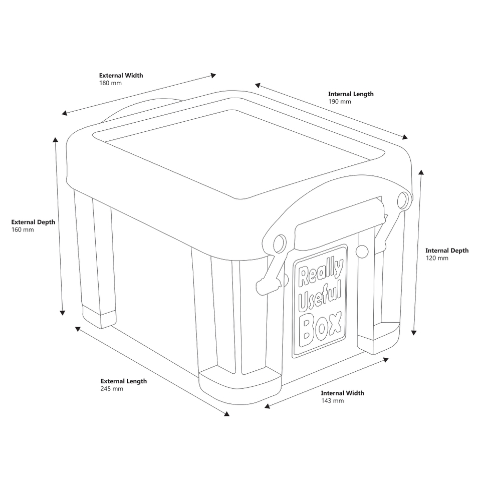 Really Useful Storage Box - Clear - 3L