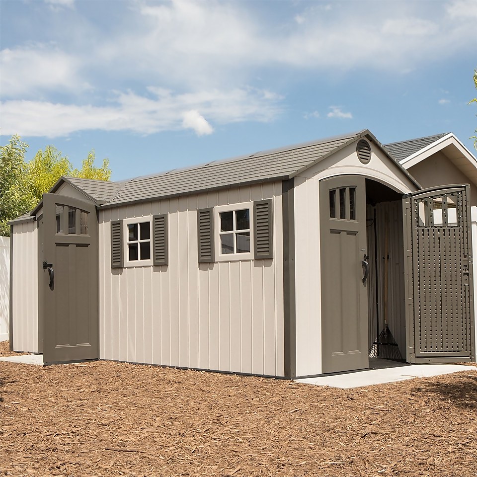 Lifetime 17.5 x 8 ft Dual Entry Outdoor Storage Shed Homebase