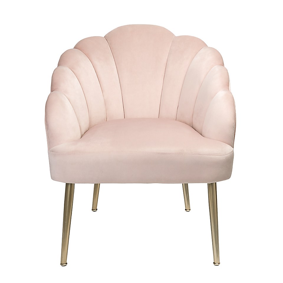 Sophia Scallop Occasional Chair - Blush