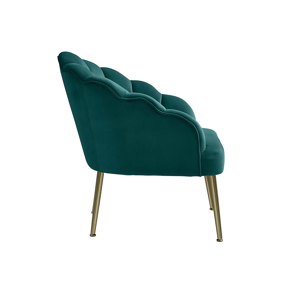 Sophia  Scallop Occasional Chair - Teal
