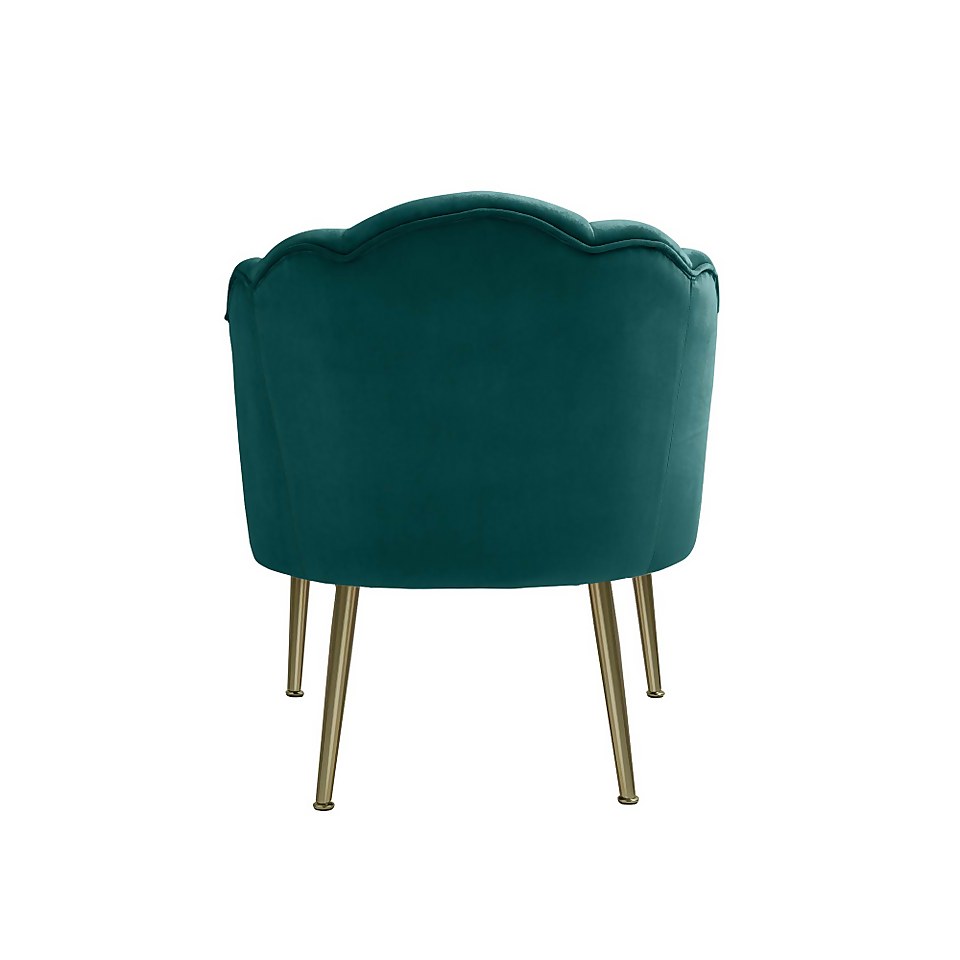 Sophia  Scallop Occasional Chair - Teal