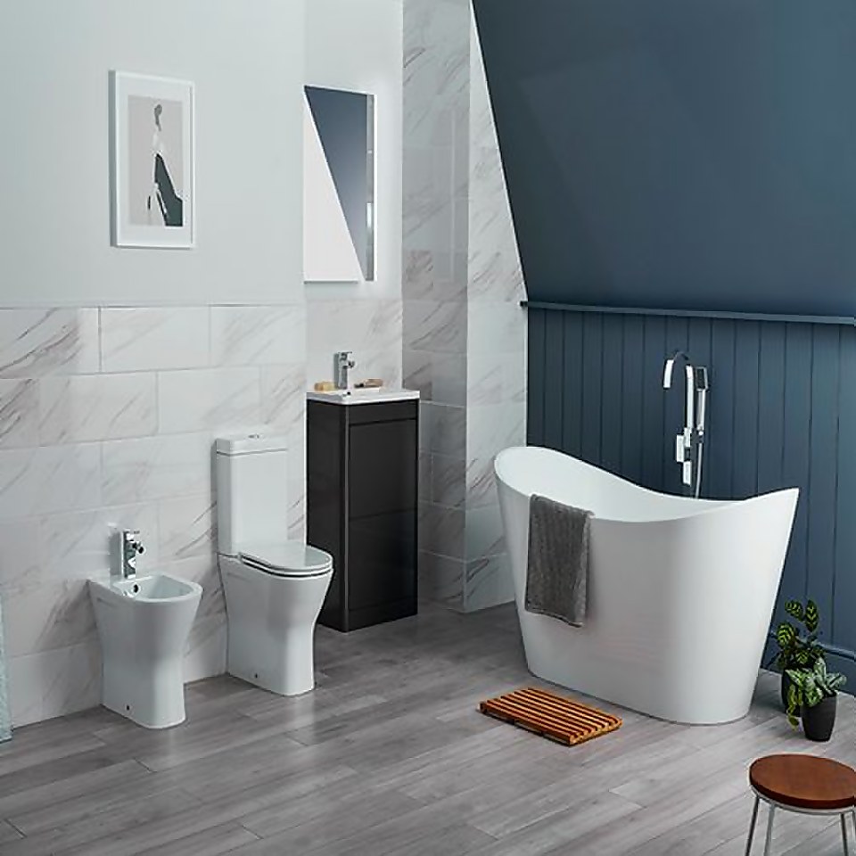 Bathstore Falcon Comfort Rimless Back To Wall Close Coupled Toilet