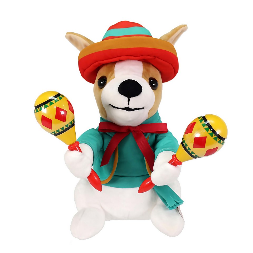 Animated Mexican Puppy Christmas Musical Motion Character (Battery Operated)