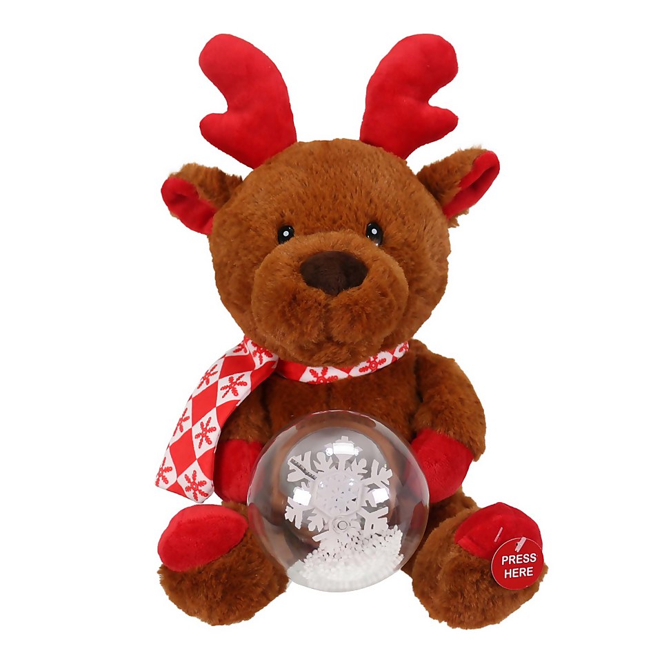 Animated Reindeer Light up Snowball Christmas Musical Motion Character (Battery Operated)