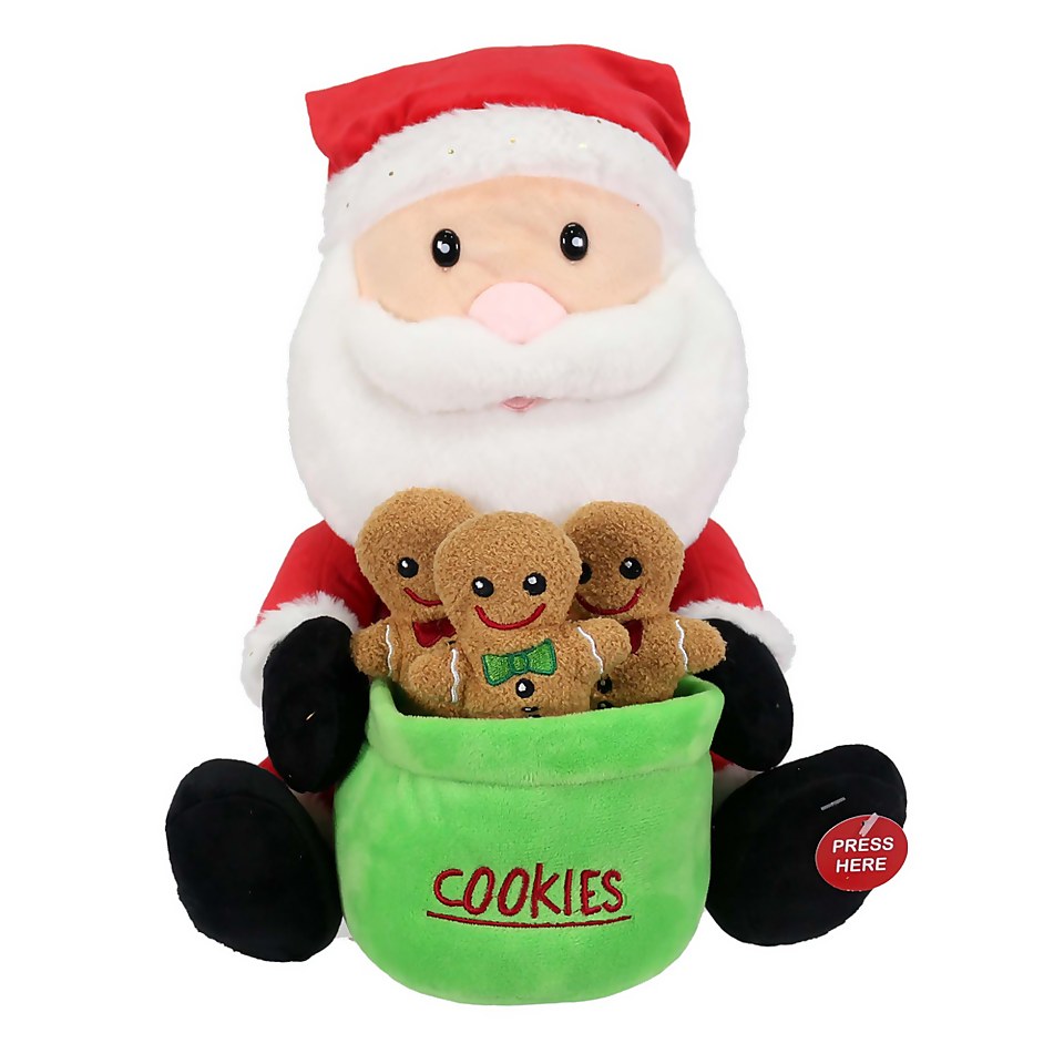Animated Santa with Cookie Jar Christmas Musical Motion Character (Battery Operated)