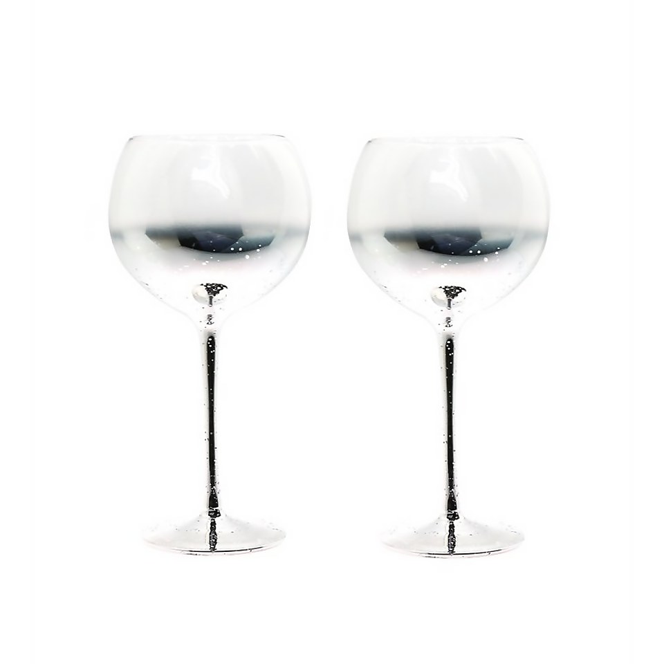 Gin Glasses - Set of 2 - Silver