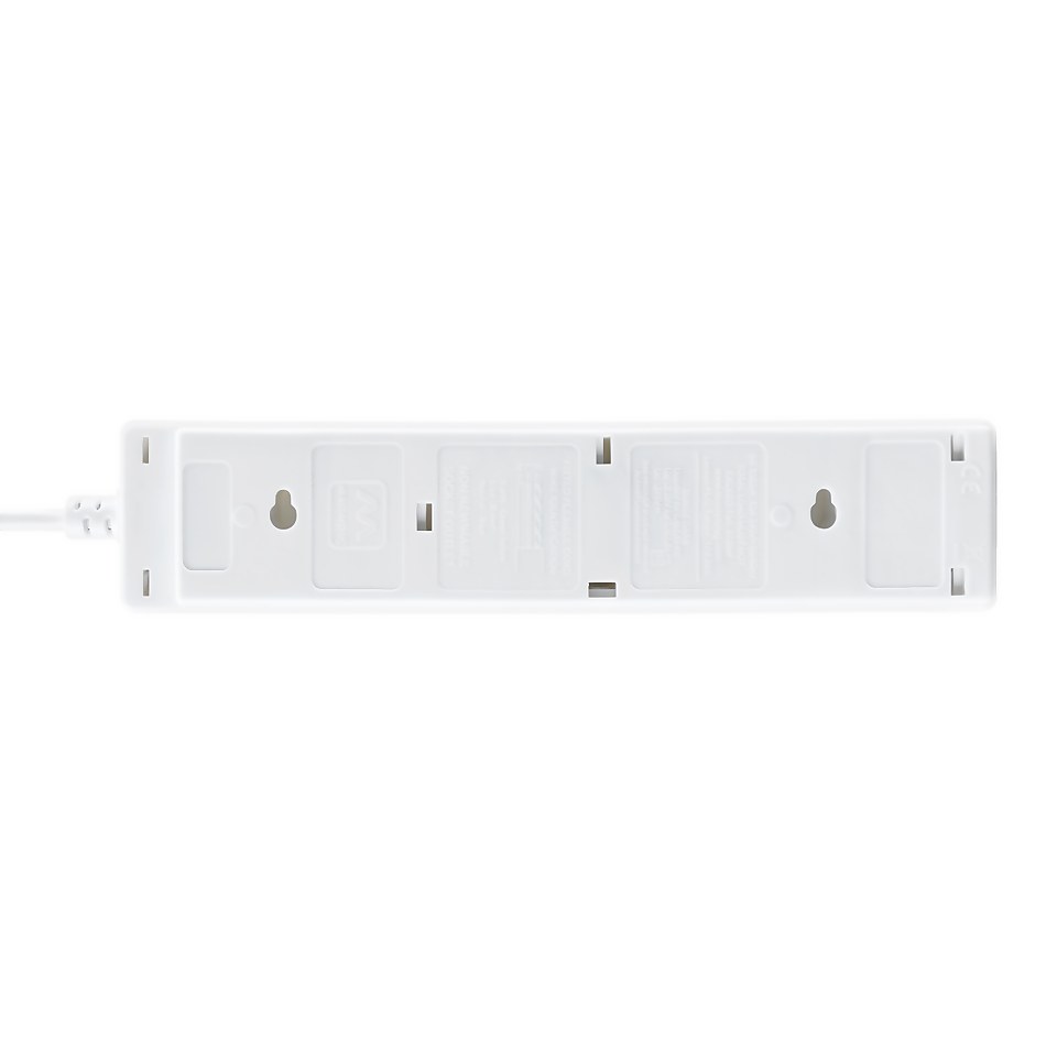 Masterplug 4 Socket Surge Extension Lead 2m White