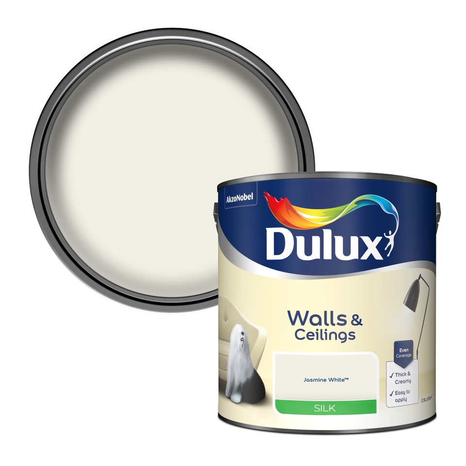 Dulux Silk Emulsion Paint Jasmine White - 2.5L