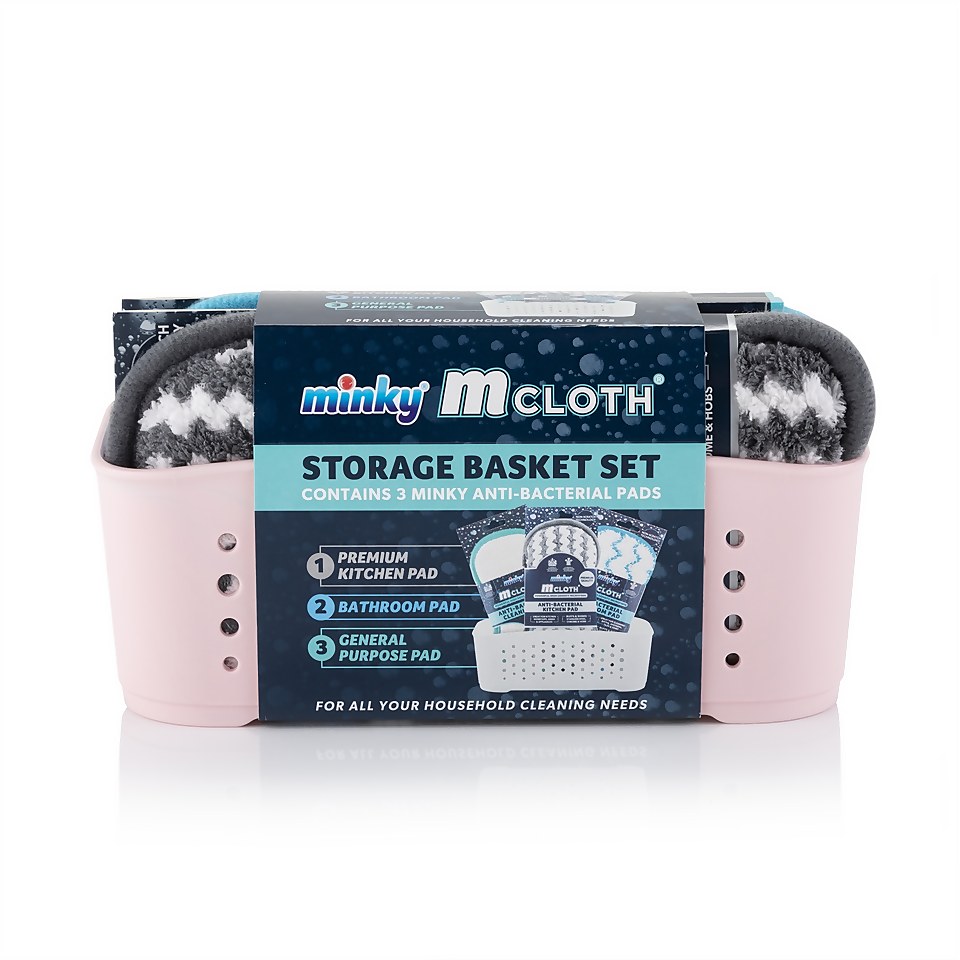 Pink Cloth Storage Basket Set