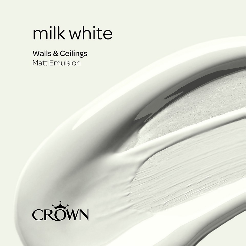 Crown Walls & Ceilings Matt Emulsion Paint Milk White - 2.5L