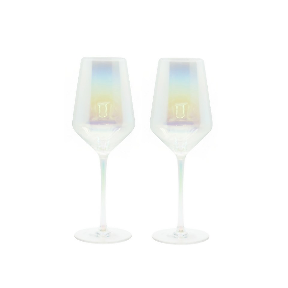 Large Lustre Wine Glasses - Set of 2