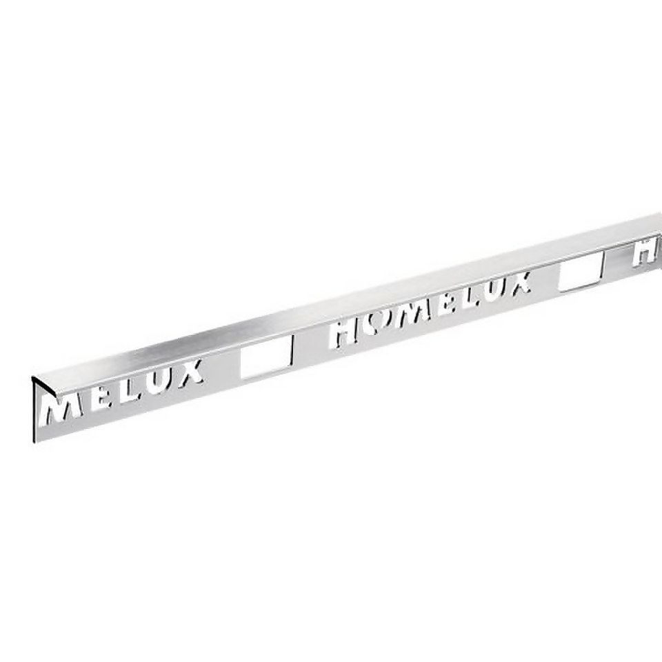 Homelux 8mm Straight Edge Tile Trim - Stainless Steel Effect - 1.83m
