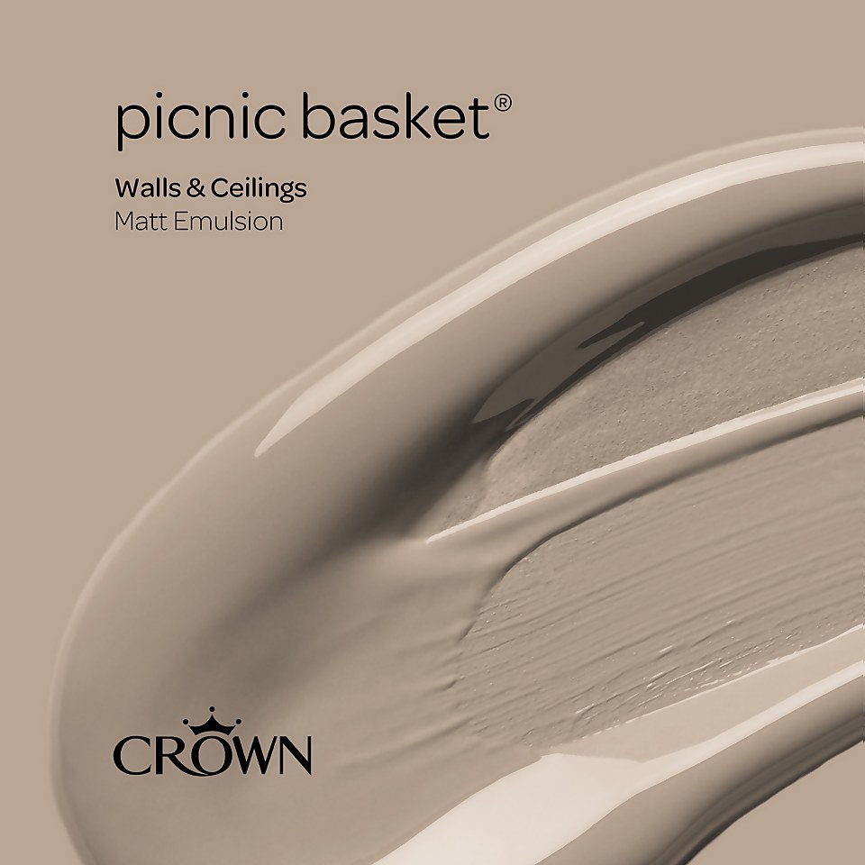 Crown Walls & Ceilings Matt Emulsion Paint Picnic Basket - Tester 40ml
