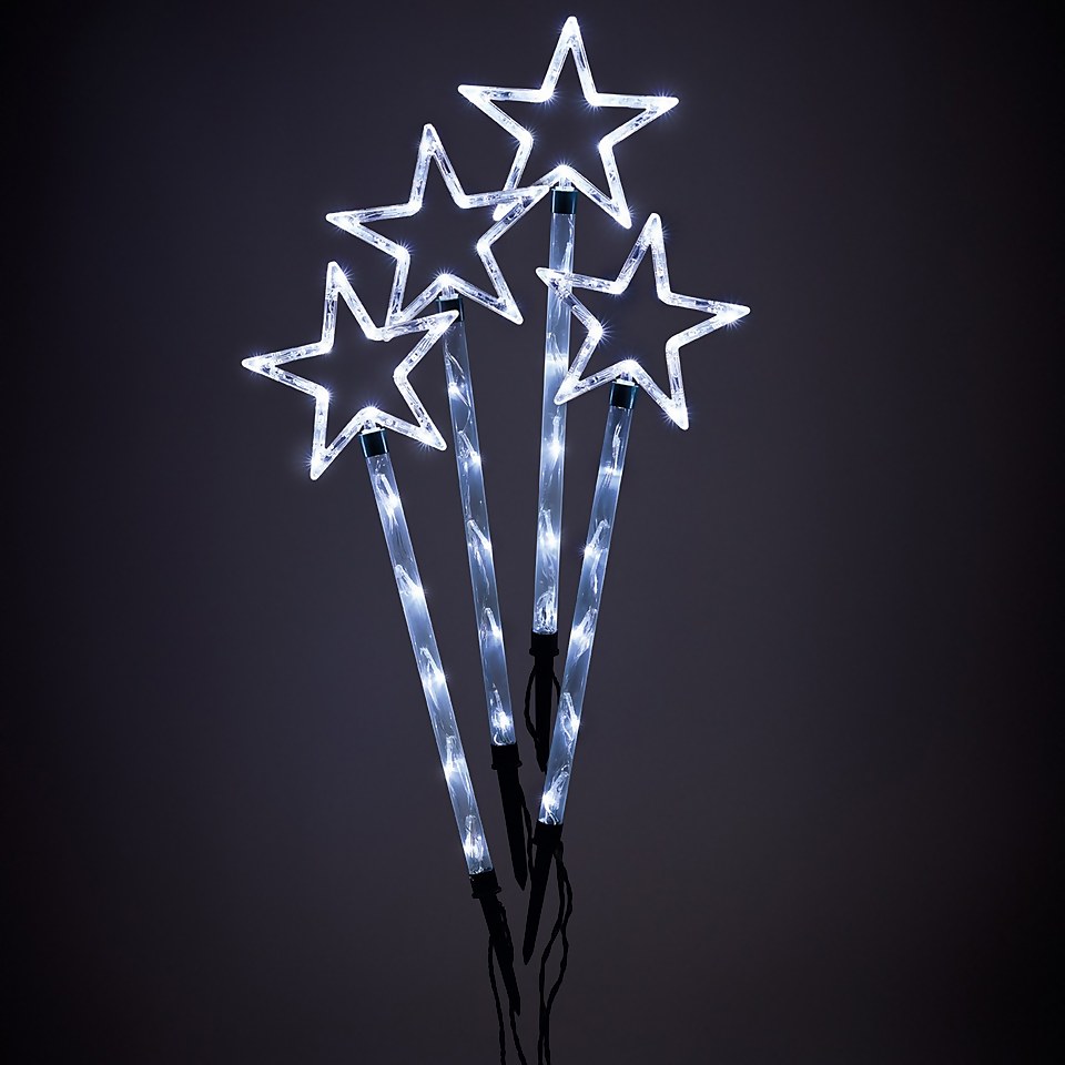 Chasing Stars LED Stake Lights 4 Pack Outdoor Christmas Decorations