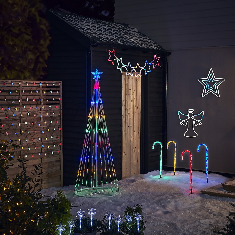 Candy Cane LED Stake Lights 4 Pack Outdoor Christmas Decorations