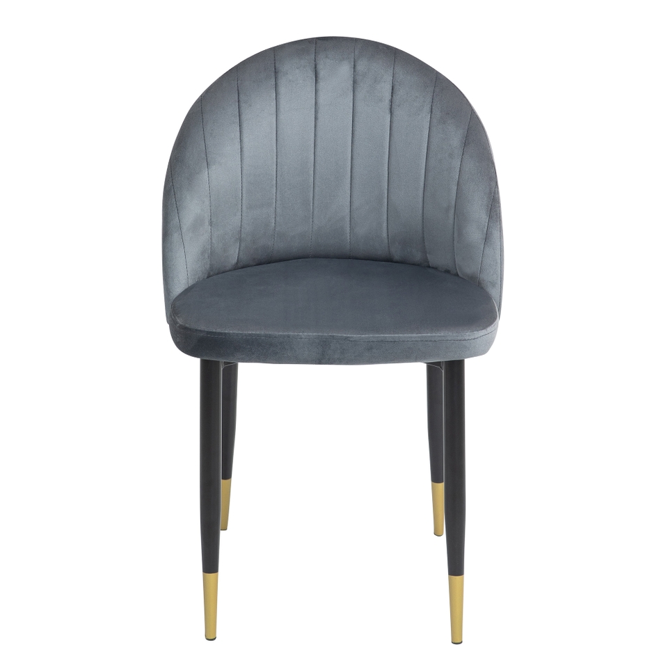 Illona Velvet Dining Chairs Set of 2 Grey Homebase