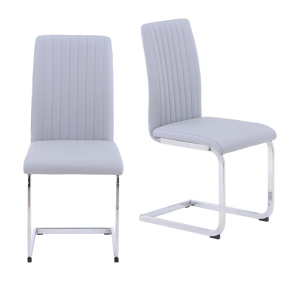 Sloane Cantilever Dining Chairs - Set of 2 - Grey