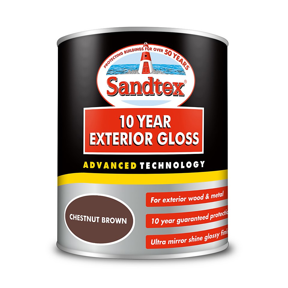 Sandtex Exterior 10 Year Gloss Paint Chestnut Brown - 750ml
