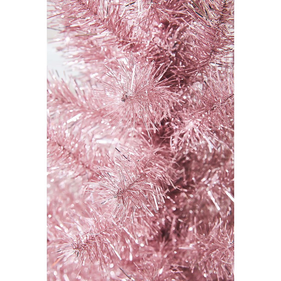 3ft Tinsel Light Pink Christmas Tree