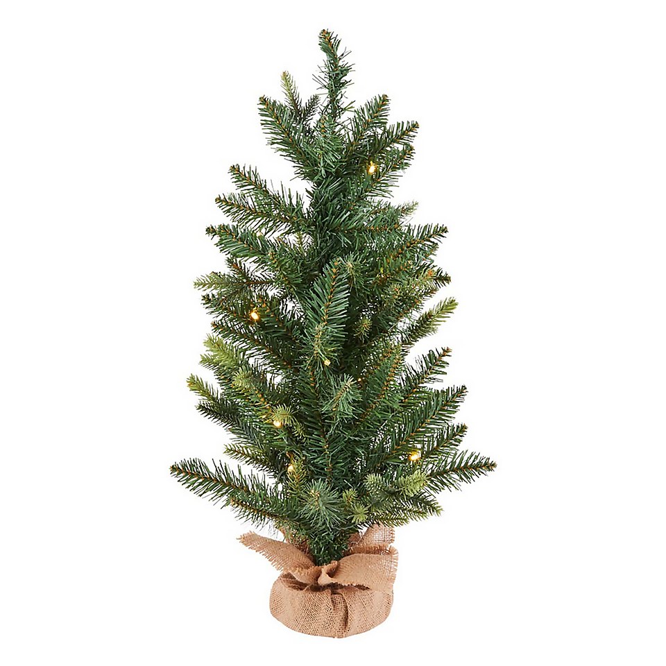 2ft Pre-lit Tabletop Artificial Christmas Tree (Battery Operated)